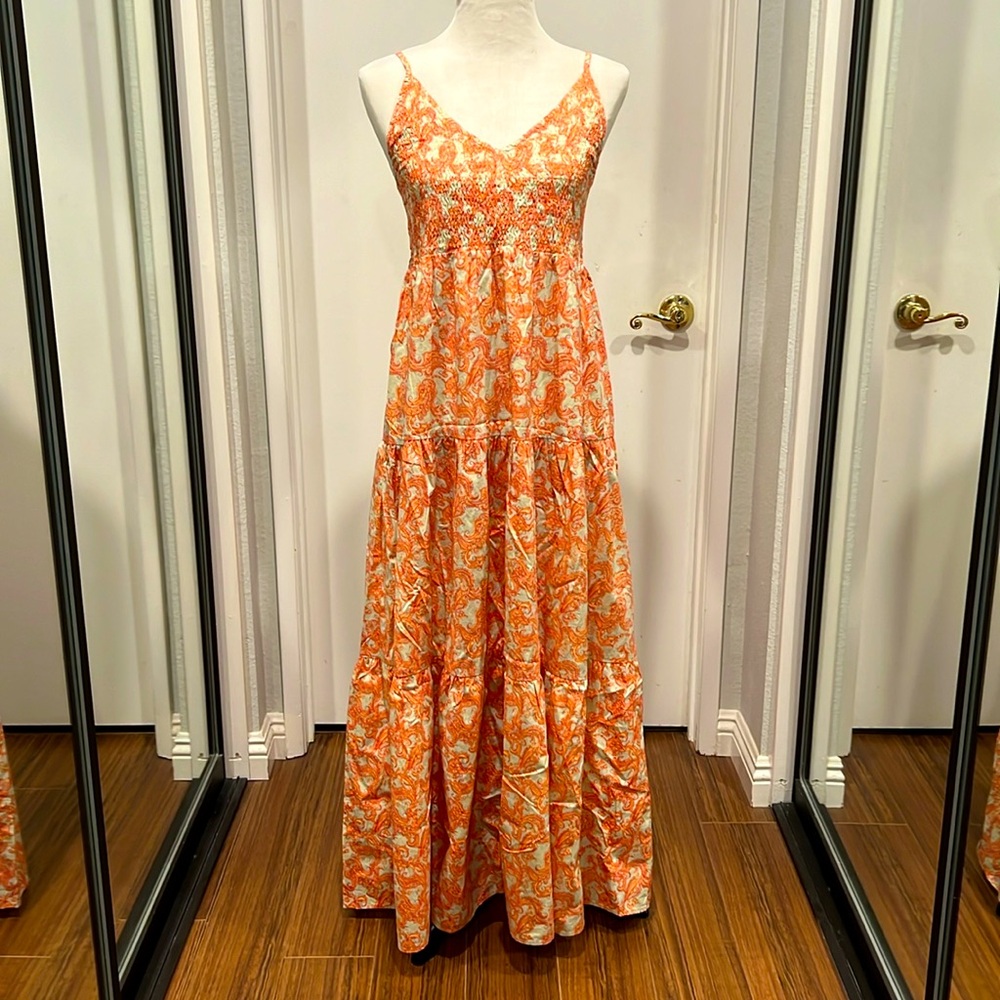 Lusana cotton maxi dress